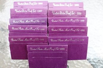 9 Proof Coin Sets 1984-1993