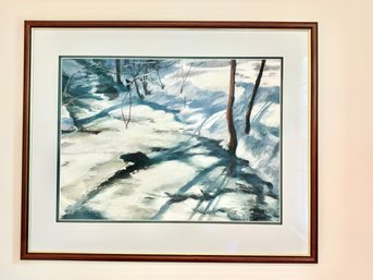 Pastel - 'Frozen Brook' By  Mallory Bratton Rich, Framed