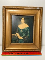 'artists Sister' Portrait Of Lady Print 13x15 Wood Frame