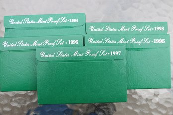 5 Proof Coin Sets 1994-1998