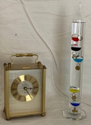 Clock And Galileo Thermometer