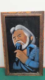 Cool Signed Kenny Rogers Velvet Painting
