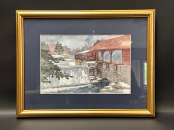 Diana Wythe Taylor, Print, Hop Brook Mill Of Simsbury, CT