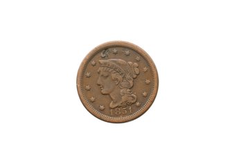 1851 Large Cent Penny Coin