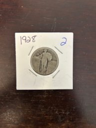 Beautiful 1928 Standing Liberty Quarter, Silver Coin