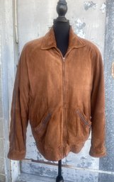 Men's Bally Tabacco Suede  Bomber Style Jacket