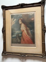 Signed Will Henderson Lady Emma Hamilton Print With Intricate Frame