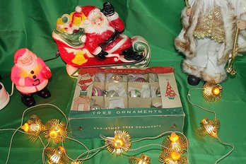 1920-60s Mercury/blown Glass Christmas Tree Ornaments Box Lot Of 12 German/PolishUSAjapan