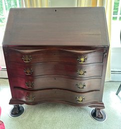 Vintage 1940s Antique Cherry Secretary Desk By Paine Furniture Co Of Boston, Mass With 2 Keys