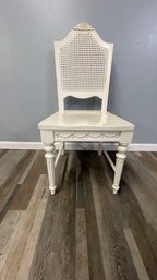 Caned Back White Side Chair