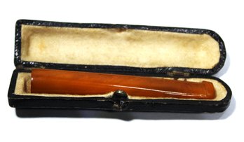 Antique Amber Smoker In Original Case Victorian