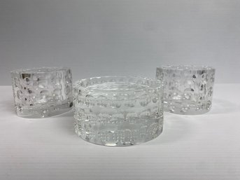 Oleg Cassini Crystal Candle Holders (3)