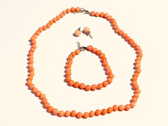 Coral Necklace And Bracelet