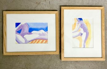 A Pair Of Original Watercolors -  Signed - Bill Osterberg (American 1930-2016)