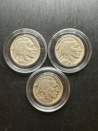 3 Buffalo Nickels 1935, 1935-D, 1935-s