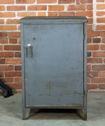 Vintage 1930's Industrial Grey Steel Metal Cabinet