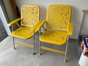 Vintage Yellow Patio Chairs