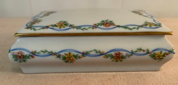 Vintage Limoges France Porcelain Trinket Box Jewelry Box Retangular Box French Trinket Box