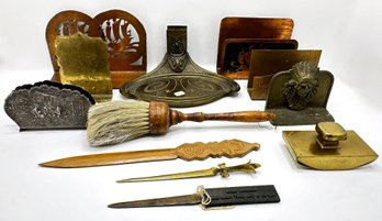 Antique & Vintage Bookends, Inkwells, Letter Openers & Other Desk Accessories