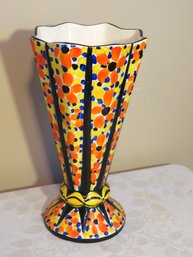 Czech Art Deco Hand Painted Vase