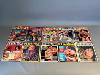 Lot Of 10 Wrestling Illustrated Magazines
