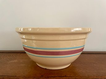 Vintage Large Stoneware Batter Bowl, Marked Oven Ware USA