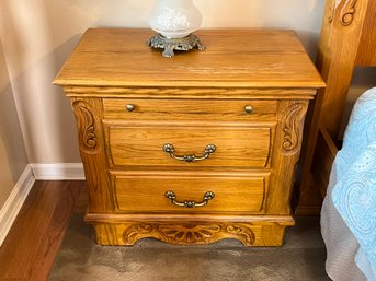 Pair Of Oak Nightstands By Arbek