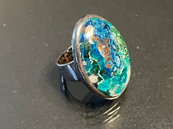 Sterling Silver Ring Vibrant Stone