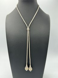 Stunning Sterling Silver & 14k Yellow Gold Lariat Necklace