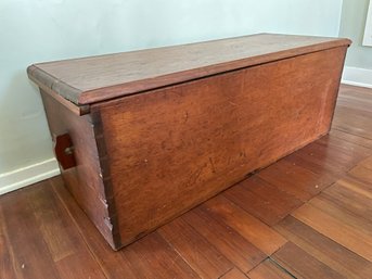 Antique Blanket Chest With Dovetail Construction.