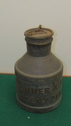 Old Metal EJ Kaemmer Milk Jug Meriden Ct