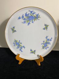 Tharaud Limoges Made Forget Me Not Blue Flower Dish