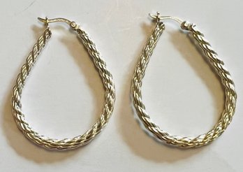 SOLID STERLING SILVER ROPE STYLE HOOP EARRINGS