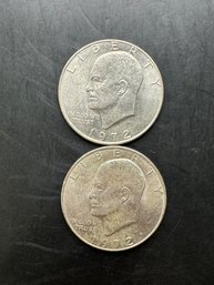 2 Eisenhower Dollars 1972, 1972-D