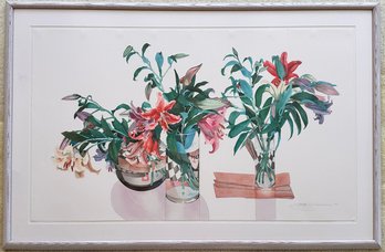 An Original Vintage Watercolor Still Life, Signed Indistinctly, Dated 1991