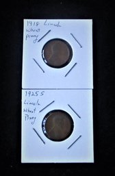 2 U.S. Lincoln Pennies, 1918, 1925S
