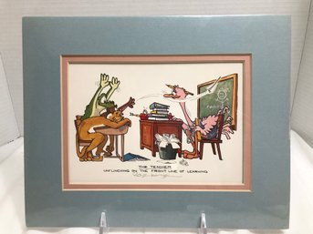 Robert Marple Teacher Cartoon - Matted