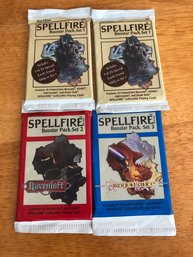 4 Unopened Spellfire Booster Packs, 2-set 1s, Set 2 & Set 3.    Lot 51