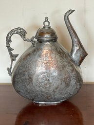 Antique Ornate Metal Teapot