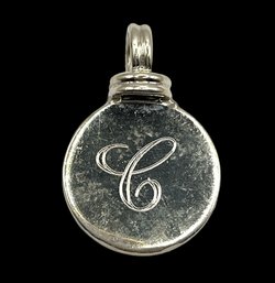 Vintage Sterling Silver Monogrammed Pendant