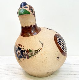 A Vintage Folk Painted Ceramic Chicken