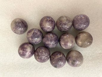 Twelve Small Lepidolite Spheres, 1 Lb 1oz
