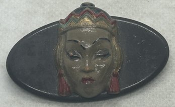 Vintage Circa 1930 Orientalist Figural Bakelite Brooch