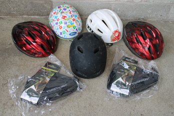 Lot Of Five Bicycle Helmets Plus Duro Sport Pro Cycle Bike Bag