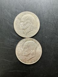 2 Eisenhower Dollars 1972, 1976