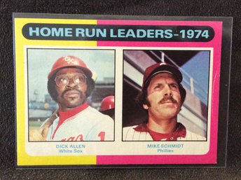 1975 Topps Home Run Leaders 1974 Dick Allen - Mike Schmidt