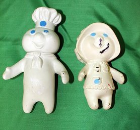 Vintage Pillsbury Dough Boy & Girl Rubber Toy Set 2 Pc