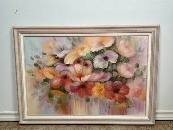 Signed J Windsor Floral Original Oil Painting