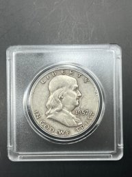 1957-D Benjamin Franklin Silver Half Dollar