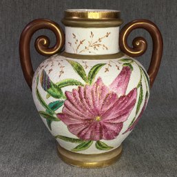 Very Pretty Antique ROYAL WORCESTER Gilded Vase - Made In England - Lovely Vase - All Hand Decorated - Nice !